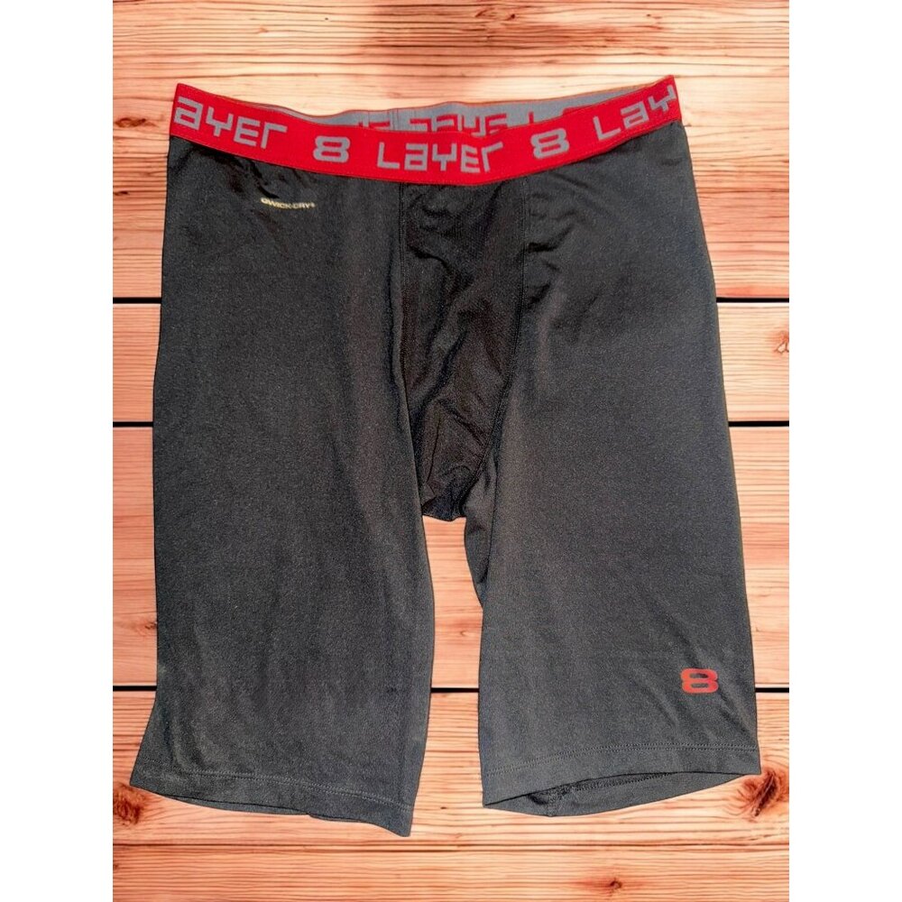 Layer 8 Mens Dark Black & Red Qwick-Dry Boxer Briefs